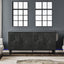 Carved Flower Door Large Storage Cabinet With Metal Handle Suitable For Living Room, Kitchen, Entryway(BLACK) - Korvel