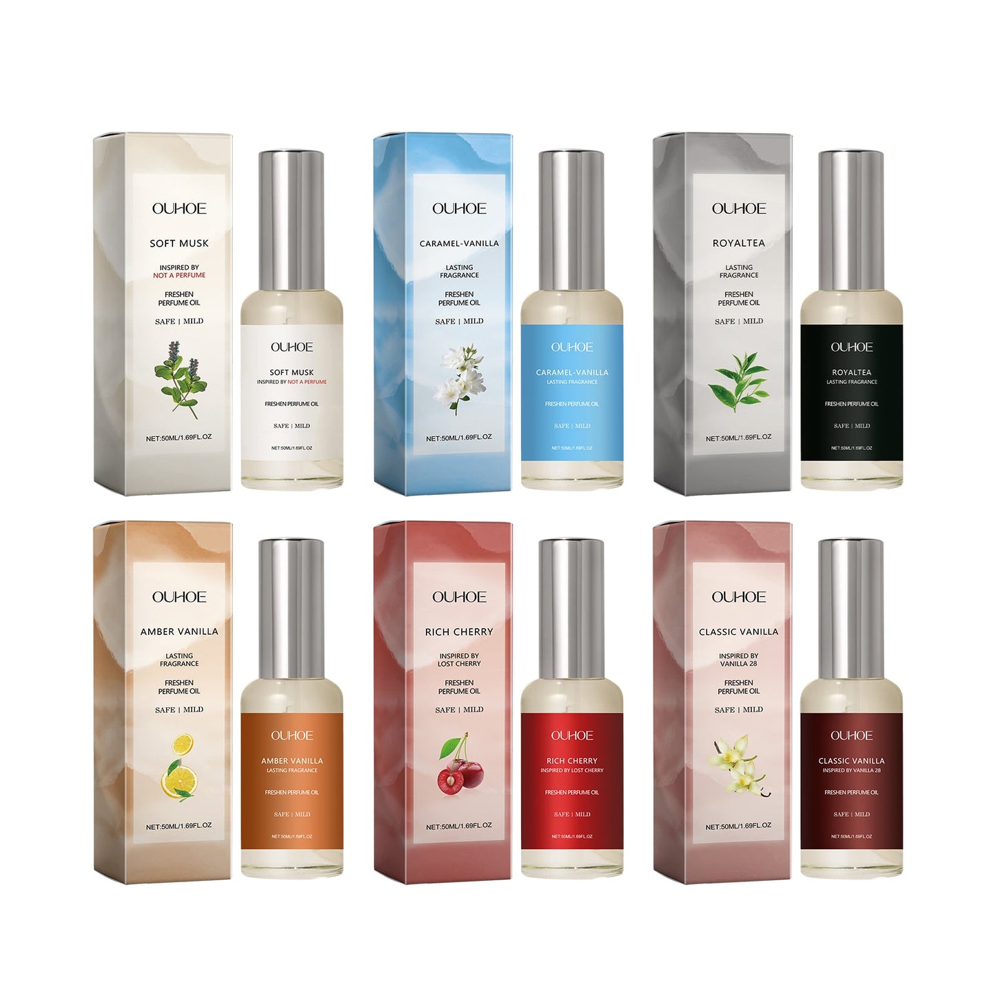 Huile de Parfum Portable Élégante - Fragrance Douce et Fraîche