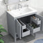 30" Bathroom Vanity with Sink, Multi-functional Bathroom Cabinet with Doors and Drawers, Solid Frame and MDF Board, Grey - Korvel