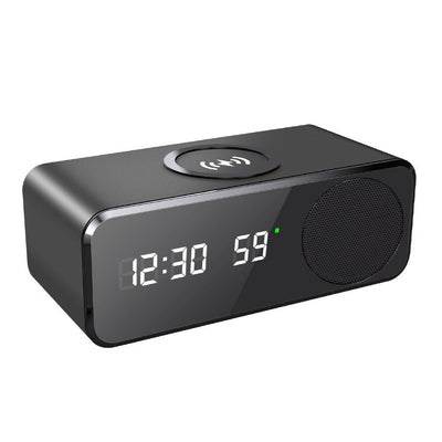 Haut-parleur Bluetooth avec chargement sans fil, horloge et thermomètre