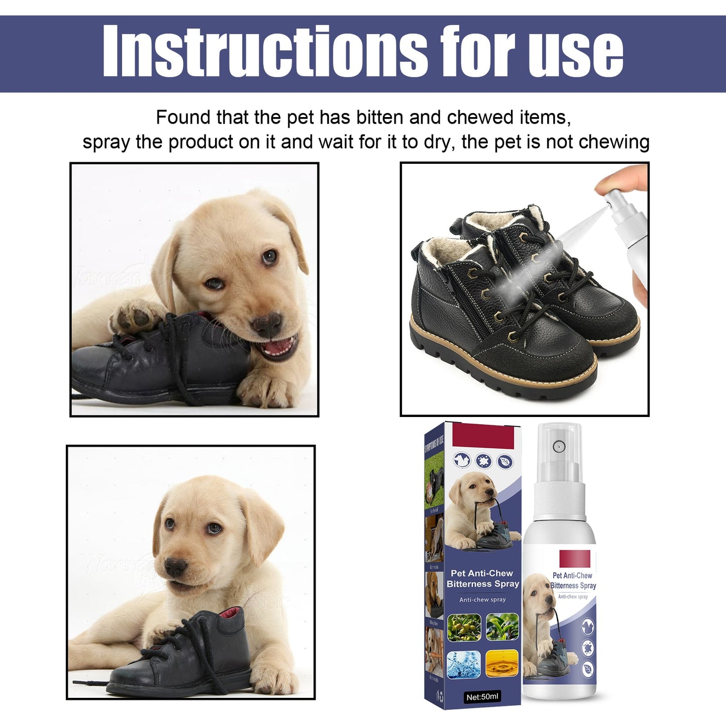 Pet Bitter Anti-Biting Spray, Prevent Dogs Chewing Table And Chair Legs, Scratching Sofa Spray - Korvel