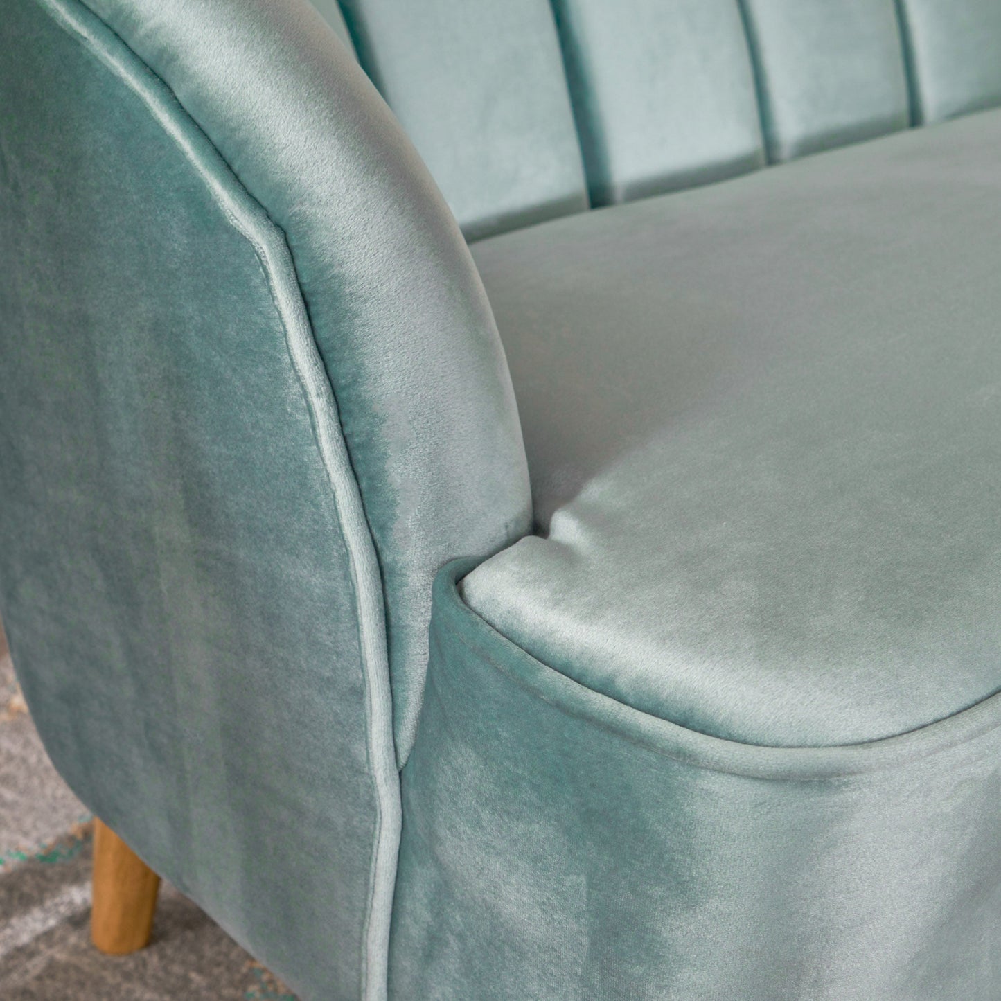 Elegant Blue Velvet Armchair