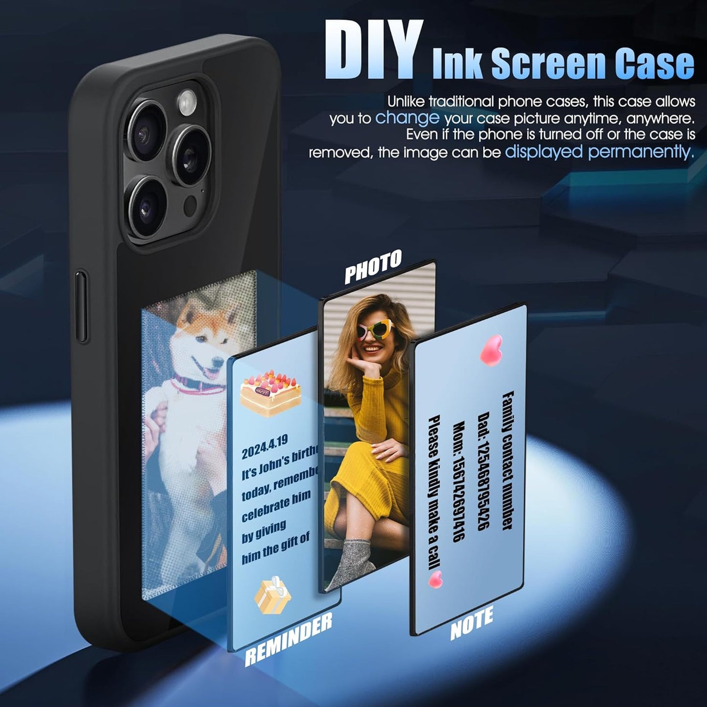 Funda para teléfono con proyección de pantalla personalizable para iPhone