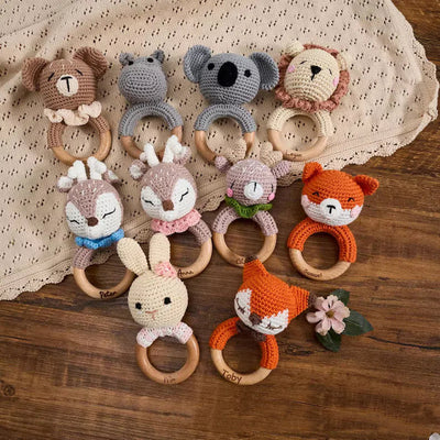 Carving Name Baby Soothing Bell Newborn Gift Bath Gift Knitted Cartoon Doll - Korvel