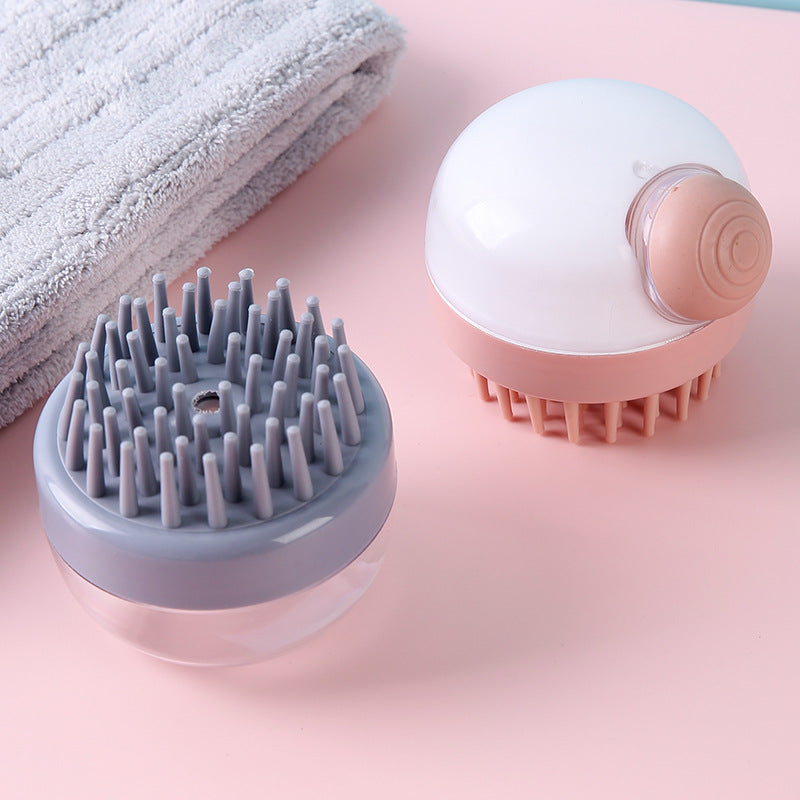 Hair Wash Comb Clear Brush Fluid Press Scalp Massage Bath Cleaning Shower Brush Home Shampoo Scrubber - Korvel