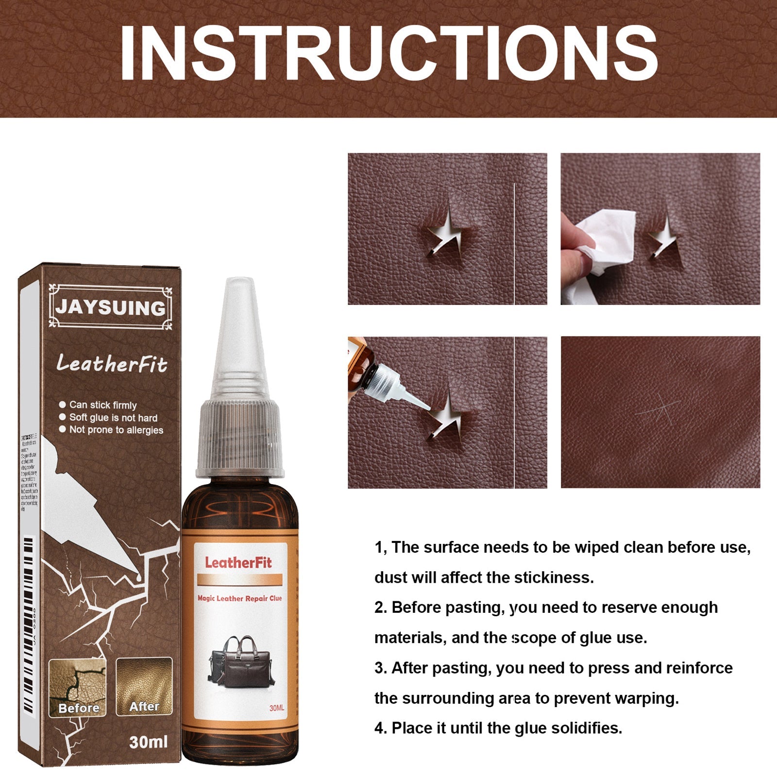 Leatherfit, Leather Reconditioning Agent To Repair The Car Sofa Leather Bag Leather Cracks - Korvel