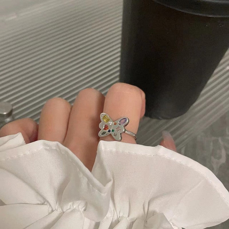 Anillo de Diamante de Circonita de Color Dopamina Love para Mujeres