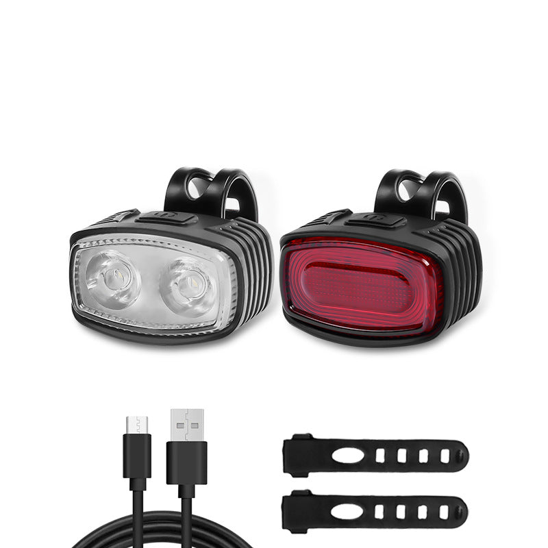 Bicycle headlight and taillight set, highway warning light, high brightness LED lighting, mountain bike outdoor riding accessori - Korvel