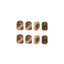 Wearing Warm Brown Brown White Double Spell Smudged Golden Texture Ins Style Manicure Patch The Finished Product Is Removable - Korvel