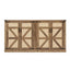 65-Inch Rustic Oak Color Faux Rattan Sideboard, Barn Door Rustic Style Sideboard, Living Room, Entryway, Bedroom - Korvel