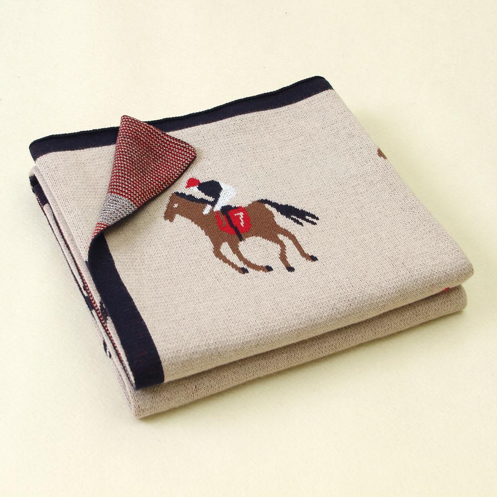 Baby Blankets Knitted Newborn Cute Cartoon Soft Warm Swaddle Kids Bath Towels 100*80cm Toddler Infantil Stroller Bedding Blanket - Korvel