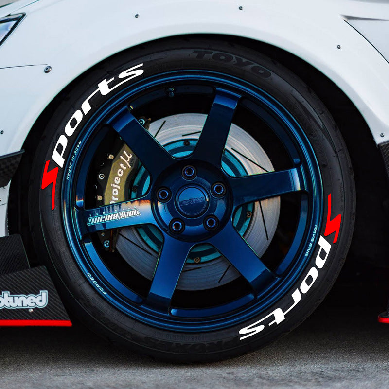 SPORTS series car tire letter sticker DIY sticker personalized modification sticker 3D three-dimensional all-in-ode tire sticker - Korvel