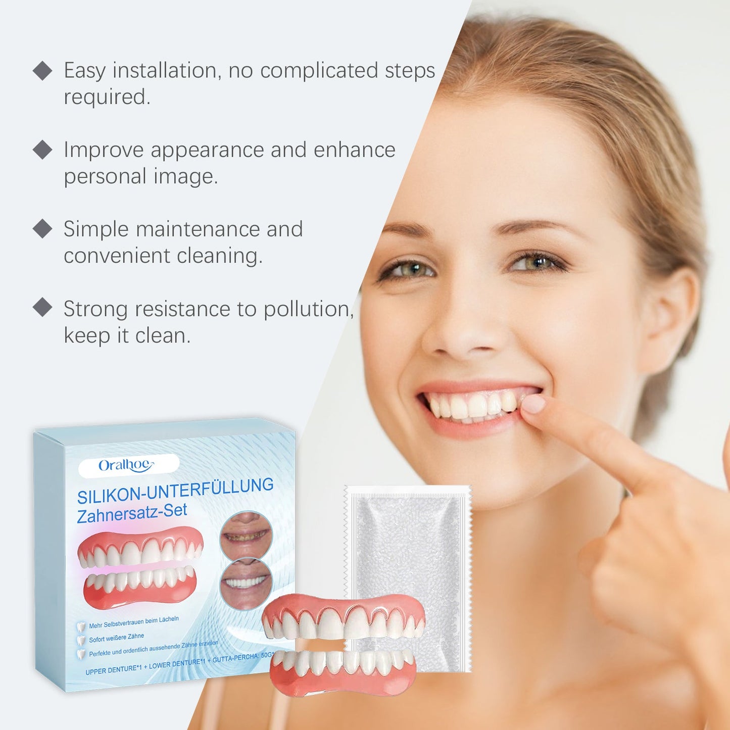 Cosmetic Denture Set for Enhanced Smile Comfort
