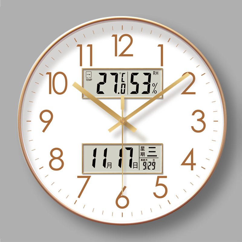 Horloge murale électronique avec calendrier 2025 - Design moderne