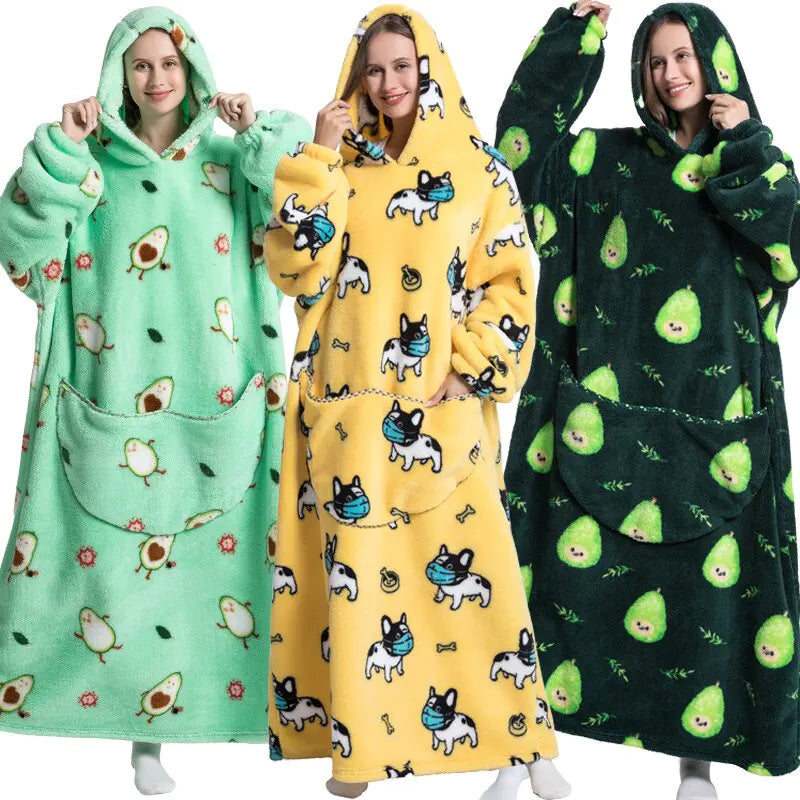 Oversized Long Blanket Hoodie for Cozy Comfort