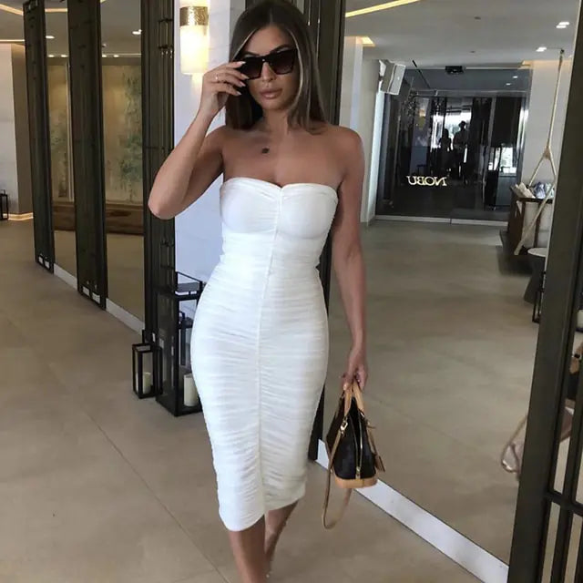 Vestido Tubo Verde Neón para Mujeres