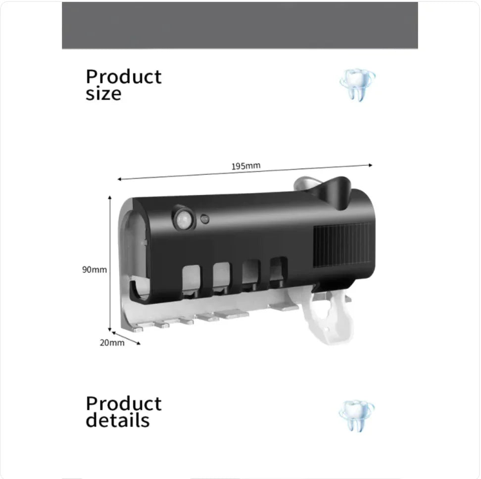 Smart Ultraviolet Toothbrush Sterilizer & Wall-Mounted Holder