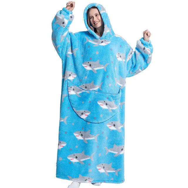 Oversized Long Blanket Hoodie for Cozy Comfort
