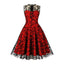 Robe de fête rétro en maille brodée élégante des années 1950