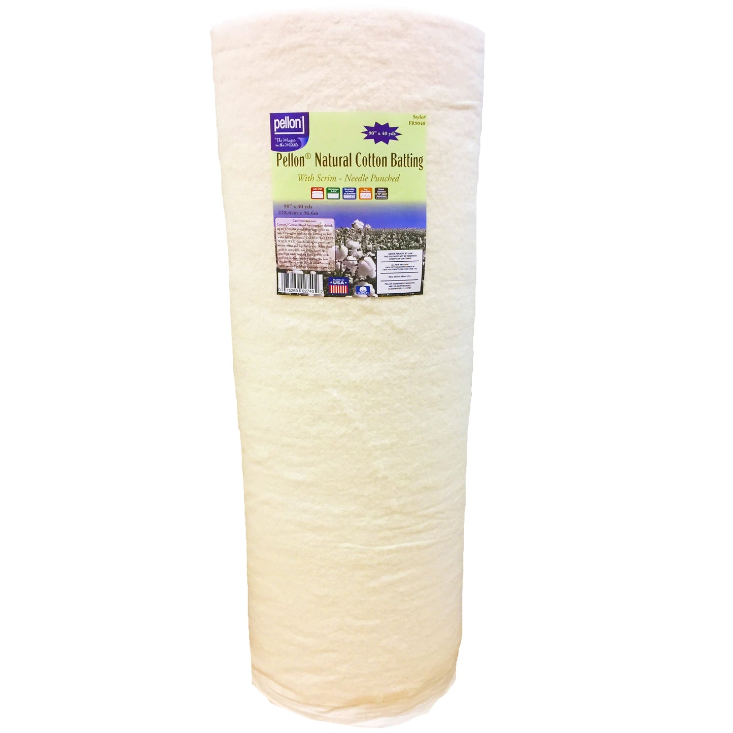 Batting en coton naturel Pellon® avec scrim - rouleau de 90" x 40 yards
