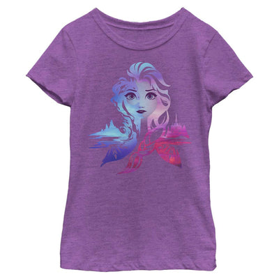 Girl's Disney Elsa Two Tone Gradient T-Shirt