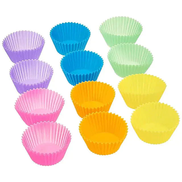 Cups à pâtisserie en silicone réutilisables premium - Pack de 12