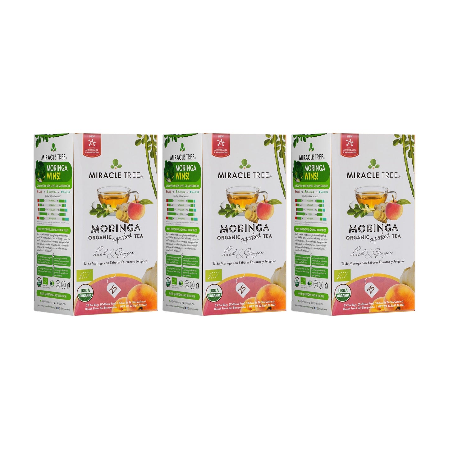 Organic Moringa Tea with Peach & Ginger