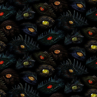 Tela de Algodón Ojos de Dragón Negro - 44"/45" Por Yarda