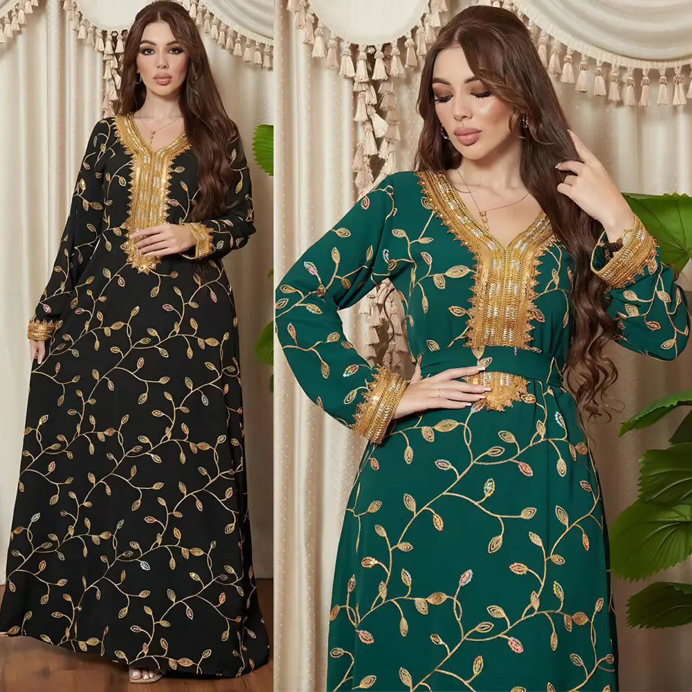 Robe de dîner en appliqué brodé arabe de Dubaï