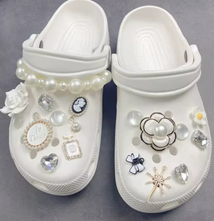 Pearl Chain Shoe Charms for Crocs and Sandals - Elegant Accessories