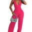 Combinaison Halter d'Été Adogirl pour Femmes - Rouge Rose