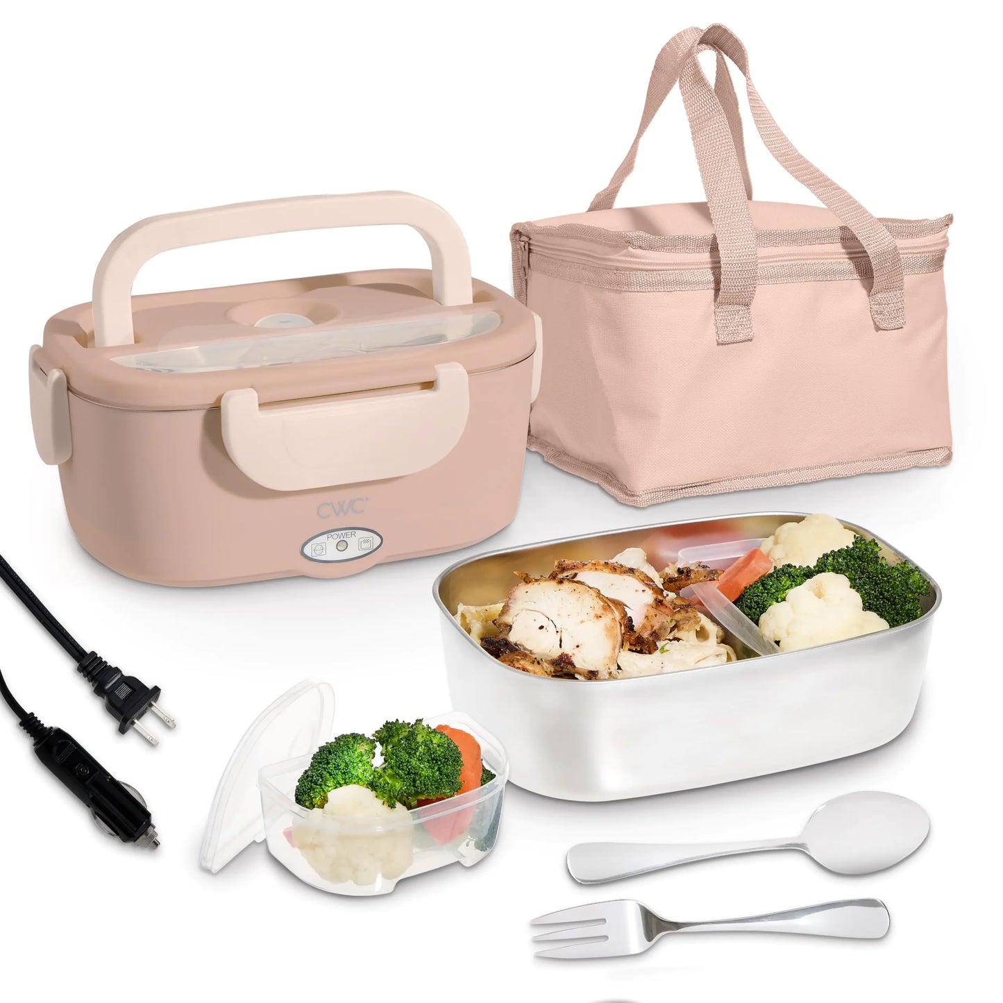 COOK WITH COLOR Portable Electric Lunch Box - 2-in-1 Heated Food Heater