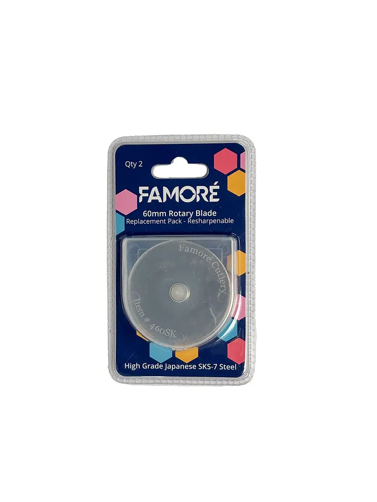 Cuchillas de Repuesto para Cortador Rotativo Famoré de 60 mm - Paquete de 2