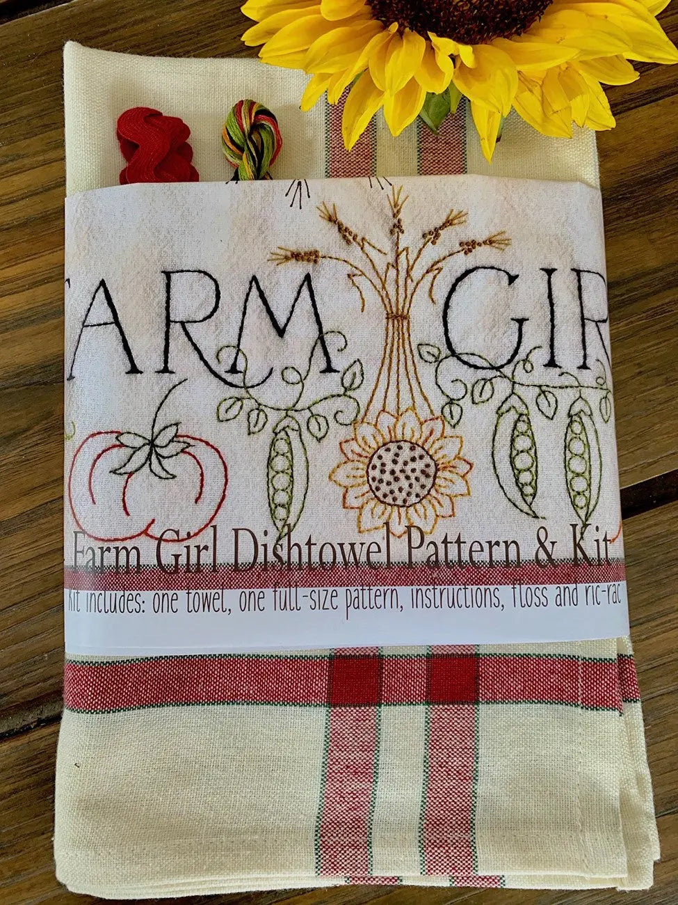 Kit de Toalla de Cocina Bordada Farm Girl