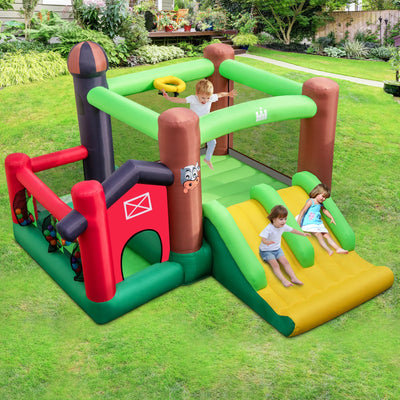 6-in-1 Inflatable Bounce House with Double Slides