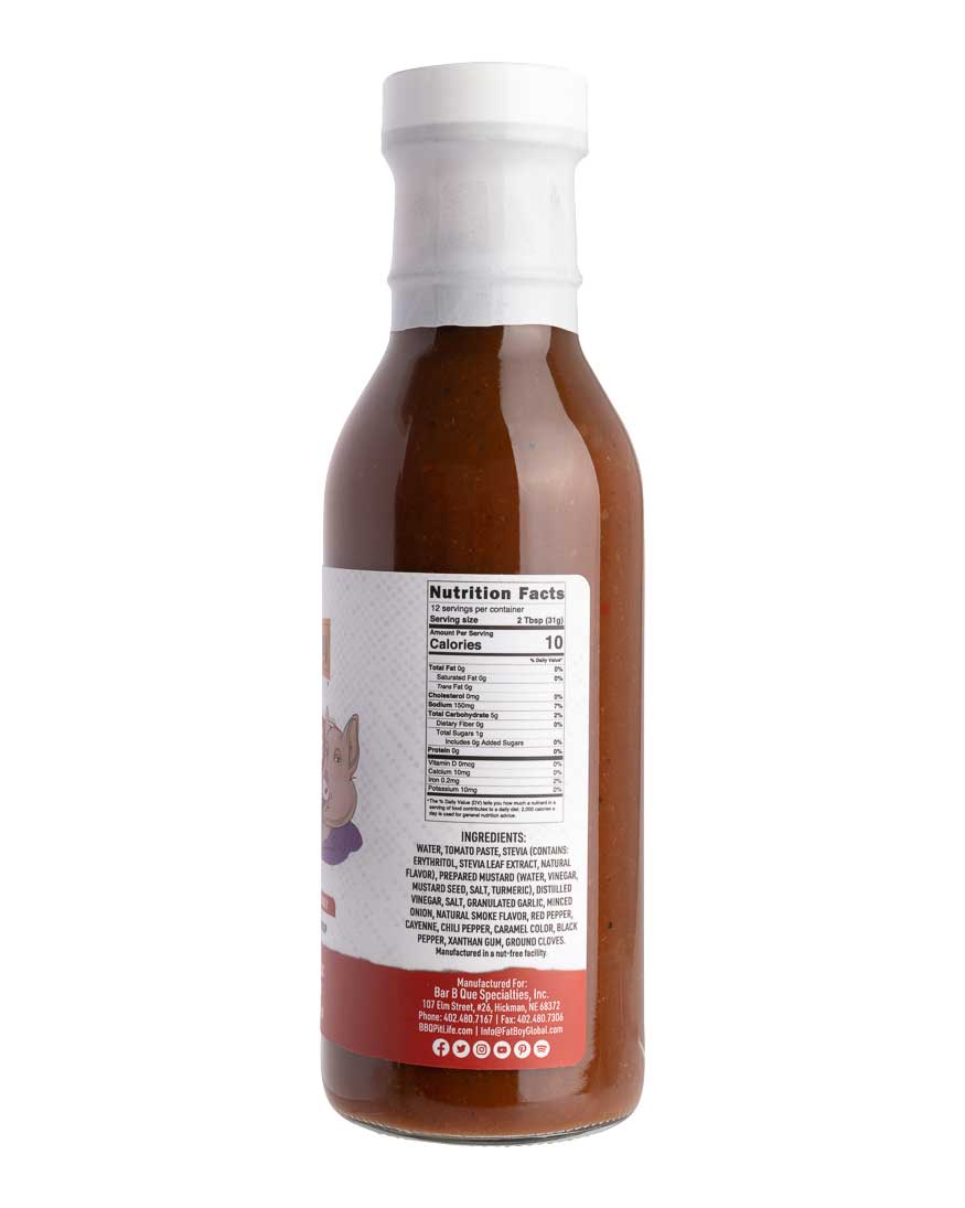 Salsa BBQ Swinewaush Sin Azúcar Añadido Sin Gluten - 13 oz (Paquete de 2)