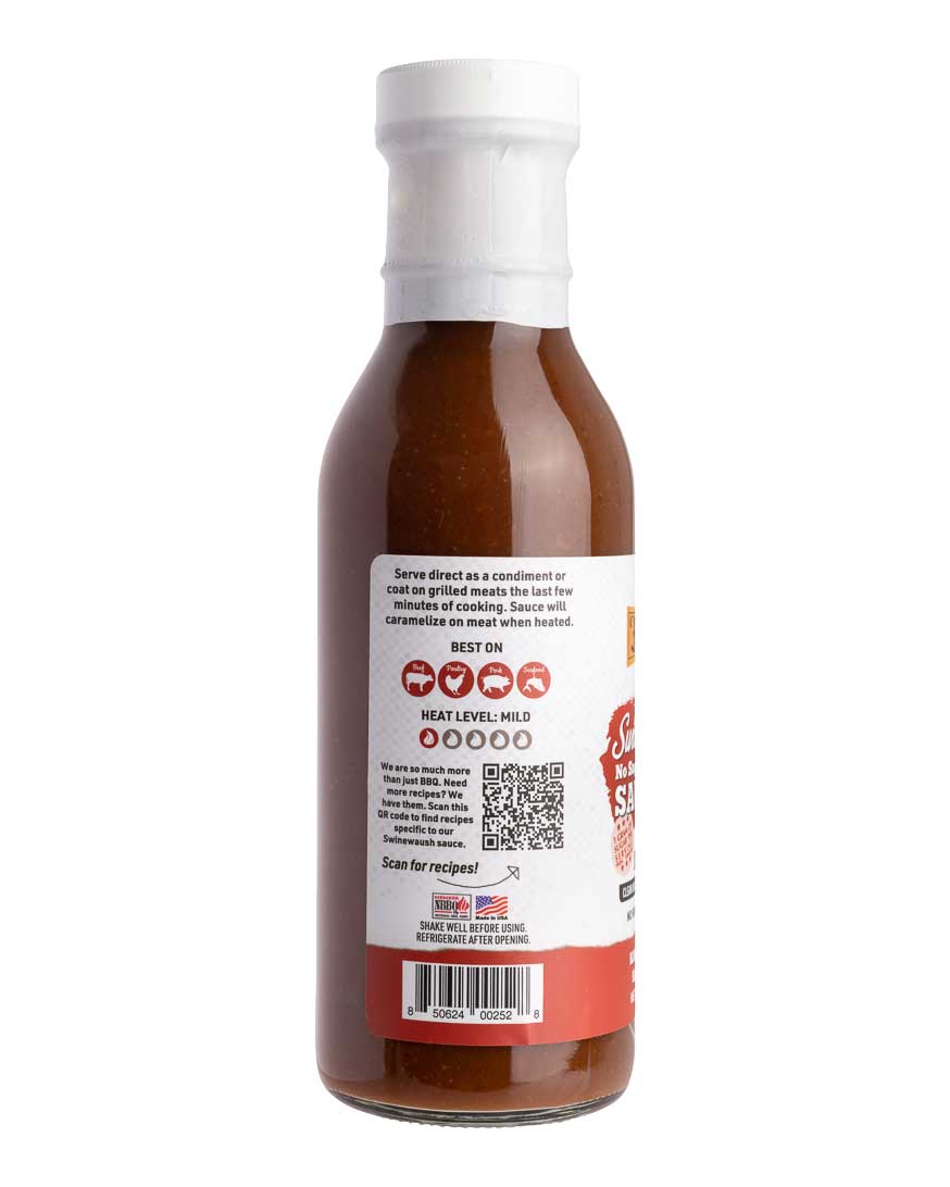 Salsa BBQ Swinewaush Sin Azúcar Añadido Sin Gluten - 13 oz (Paquete de 2)