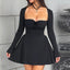 Robe élégante à manches longues bulle ajustée