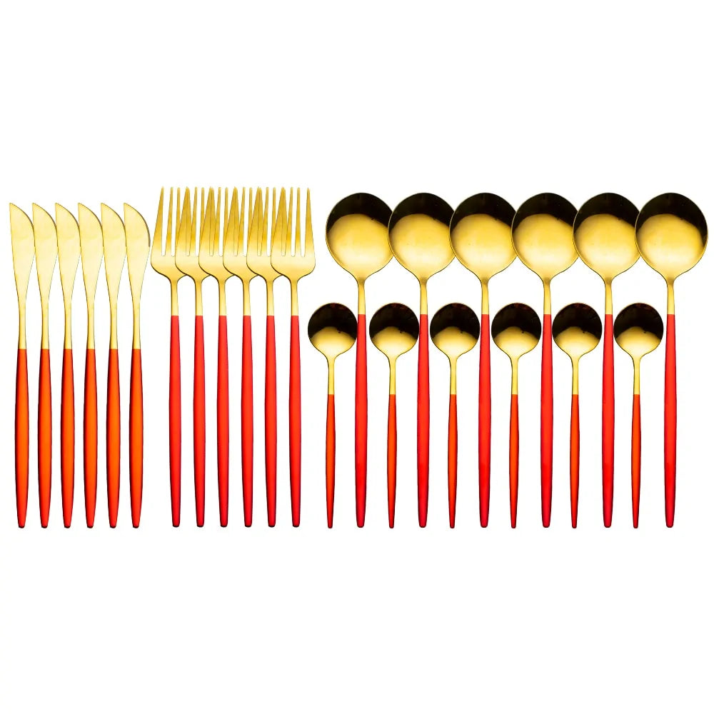 24 Pieces Luxury Cutlery Set for Elegant Dining