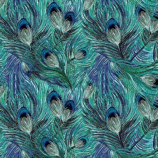 Tela de Algodón Affinity Teal Pluma - 44"/45" Por Yarda
