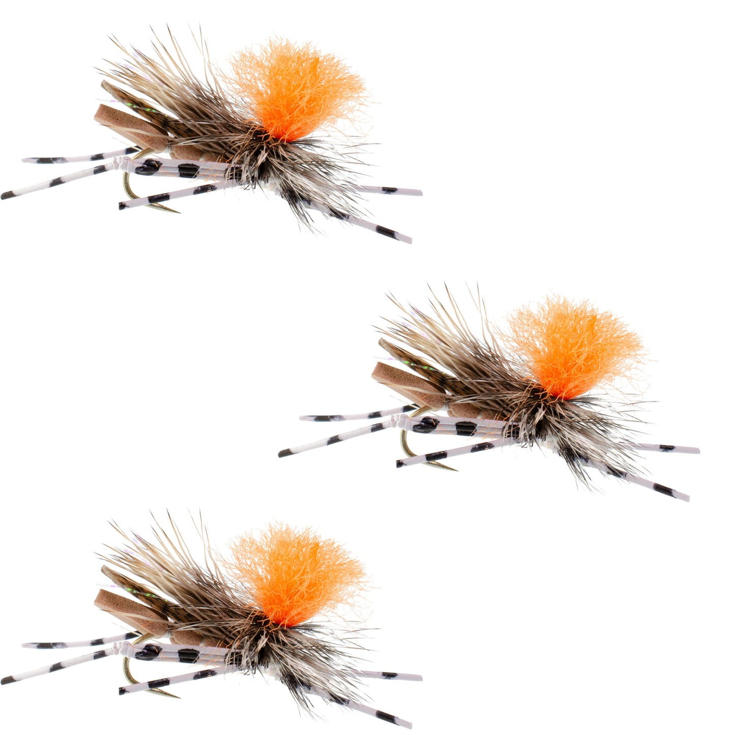 3-Pack Foam Grasshopper Flies - Size 10 - Ideal for Trout & Bass Fishing - Korvel