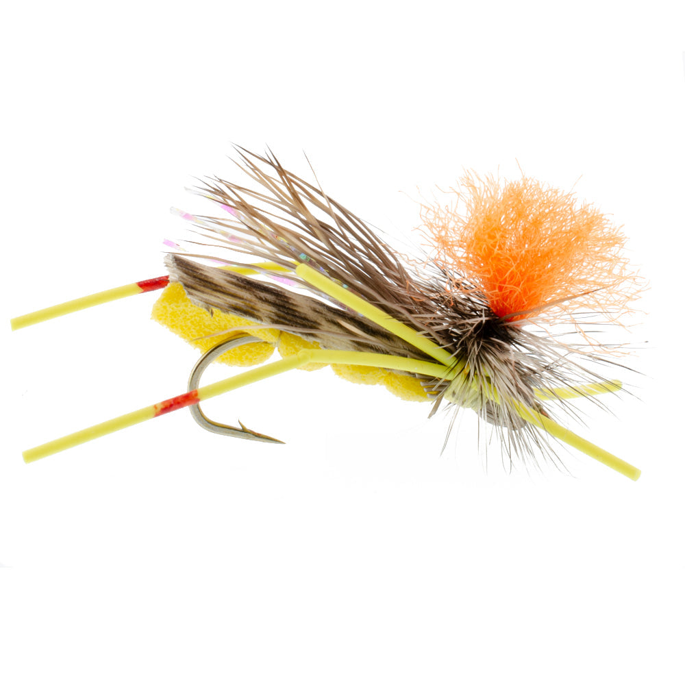 Premium Grasshopper Trout Fly Assortment - 9 Flies in 3 Distinct Patterns, Size 10 - Korvel