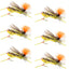 Vibrant Yellow Foam Grasshopper Flies - Set of 6, Size 10 - Korvel