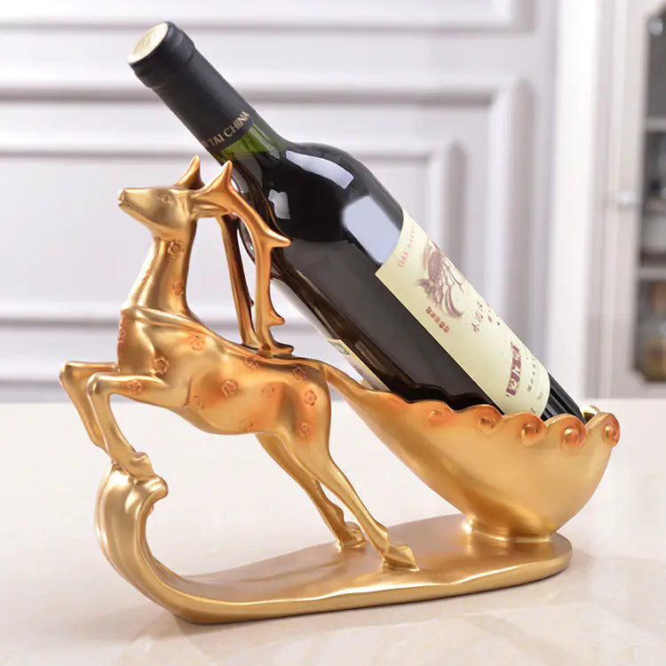 Support de vin en forme de cerf de style européen moderne pour la décoration intérieure