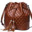 Vintage Leather Bucket Bag for Women - Versatile Design