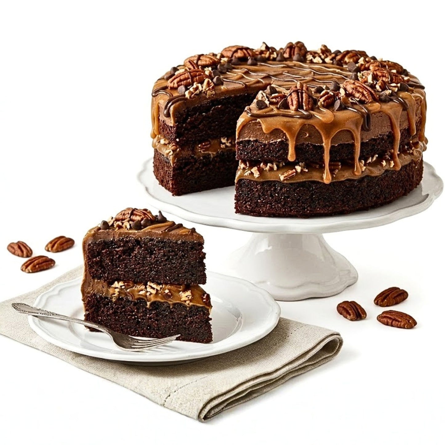 Gâteau aux Pécans Turtle Sans Sucre Andy Anand - Chocolat Riche & Caramel