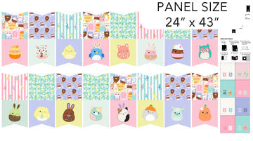 Springtime Squishmallows Bunting Fabric Panel - 24"/43"