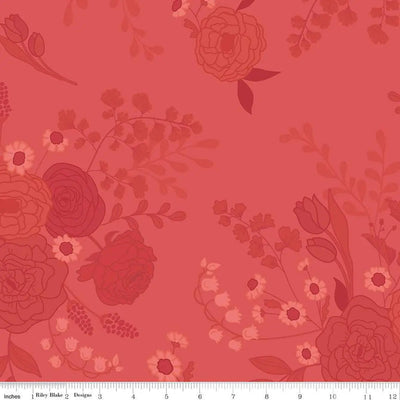 Tissu large en coton à motifs floraux tonals First Blooms Berry