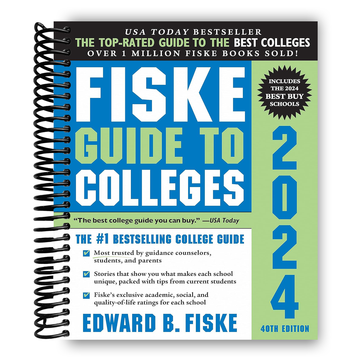 Fiske Guide to Colleges 2024(Spiral Bound) - Korvel