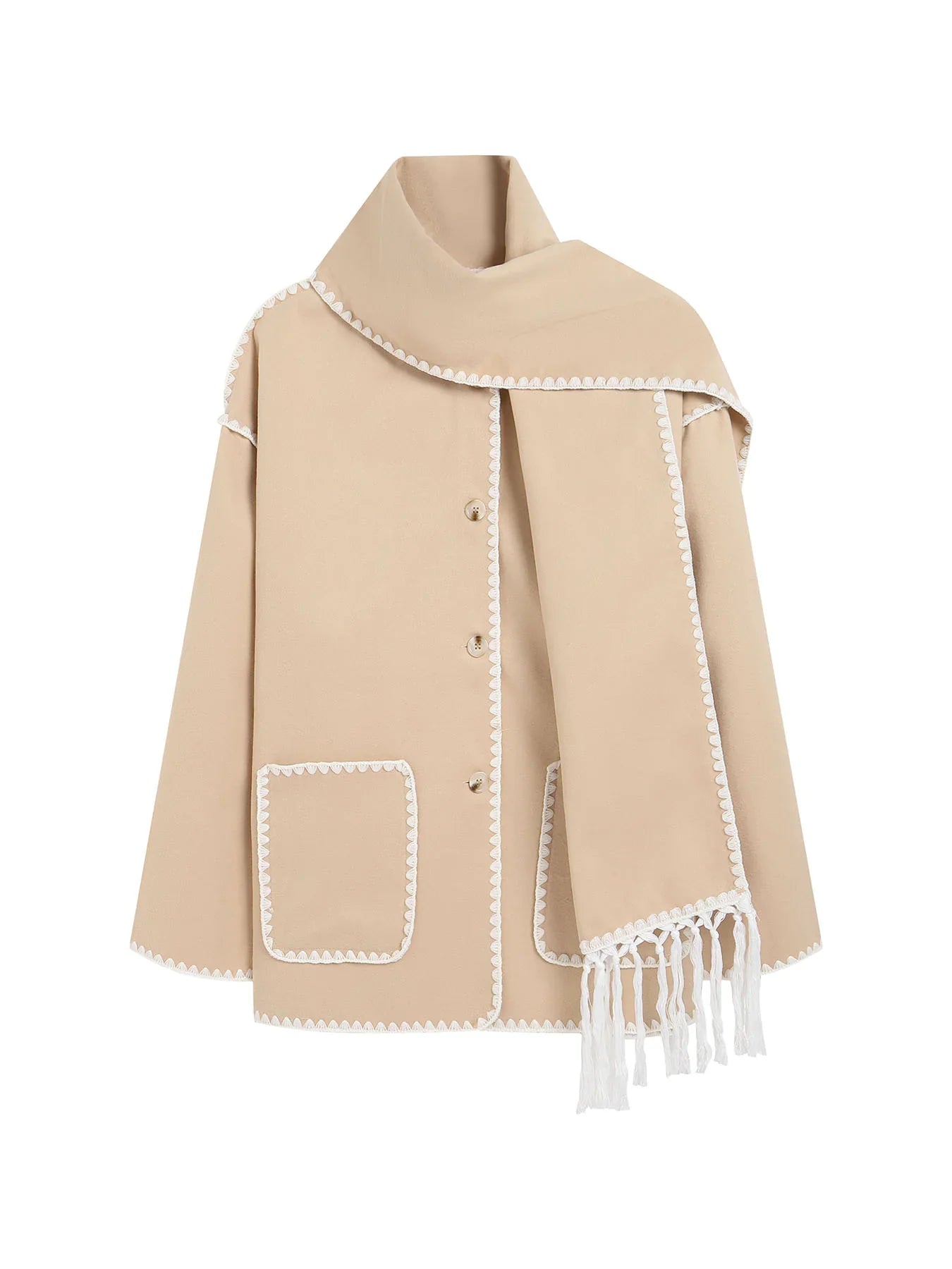 Manteau en Laine Épais Premium pour Femmes avec Écharpe